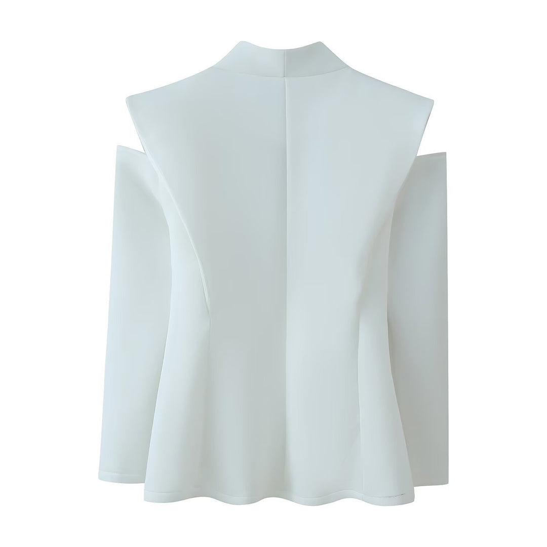 Damen elegante Blazerjacke mit modernem Schnitt und außergewöhnlichem Kragen Drune