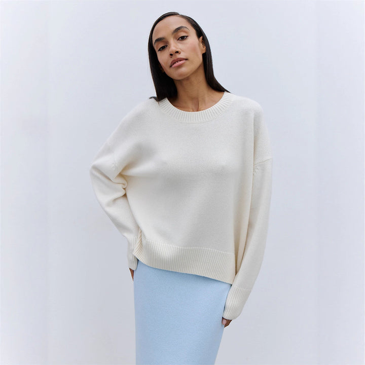 Damen Komfortabler Strickpullover mit lässiger Silhouette Drune