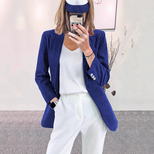 Damen Hochwertiger Cordblazer mit schmalem Schnitt und eleganten Details Drune