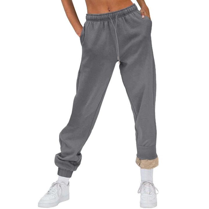 Damen Sportliche Jogginghose mit weichem Innenfutter und elastischem Bund Drune