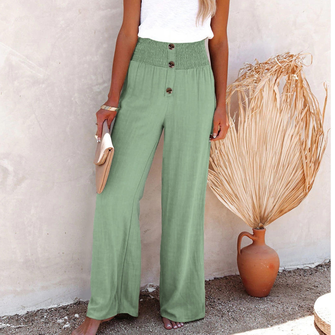 Damen Weite Schnitt Palazzohose mit elastischem Bund Drune