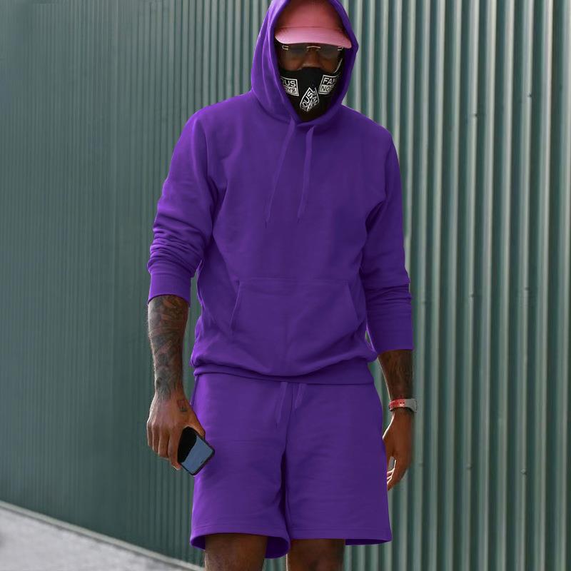 Herren sportliches Hoodie- und Shorts-Set aus hochwertigem Sweatmaterial Drune