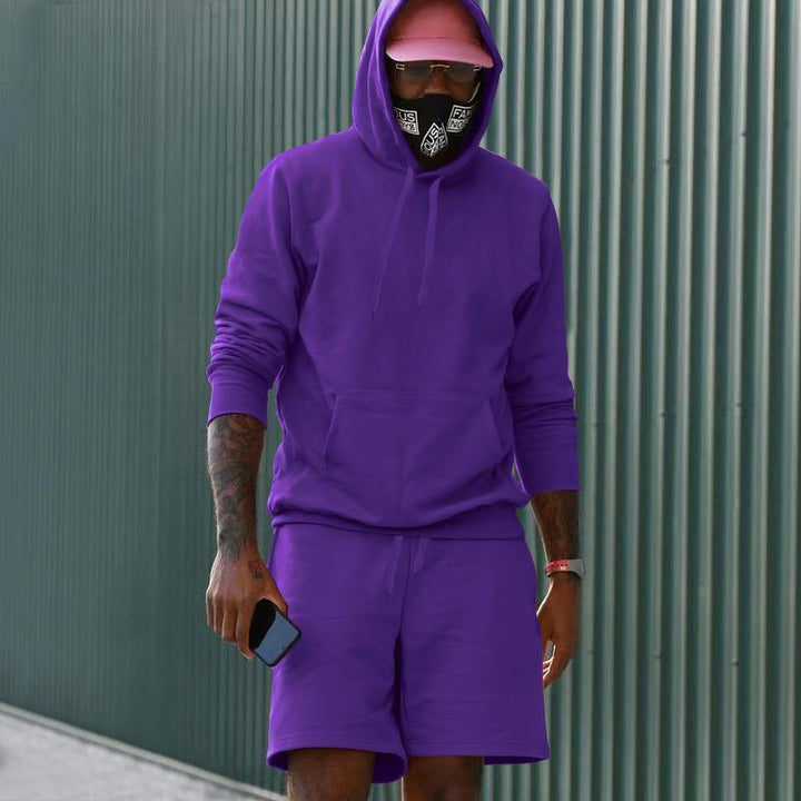 Herren sportliches Hoodie- und Shorts-Set aus hochwertigem Sweatmaterial Drune