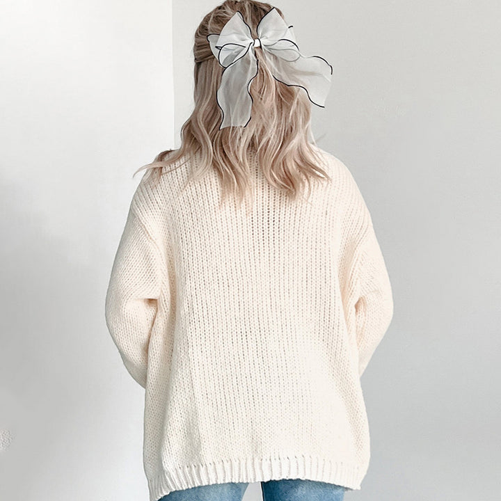 Damen Strickjacke mit herbstlicher Kürbisstickerei Drune