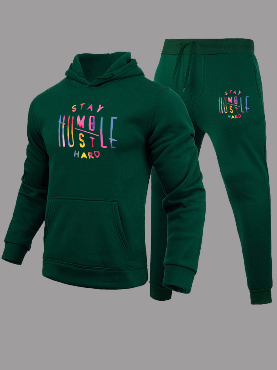 Damen Sportliches Hoodie- und Jogginghose-Set mit motivierendem Aufdruck Drune