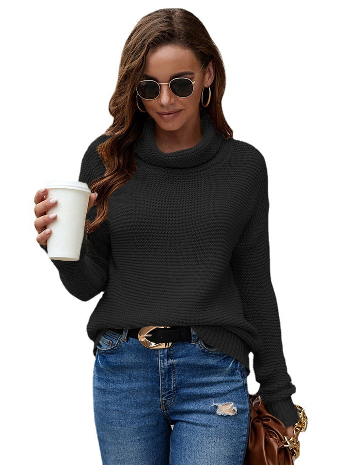 Damen Kuscheliger Strickpullover mit hohem Kragen und lässigem Schnitt Drune