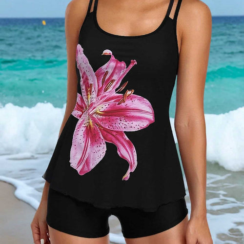 Damen Tankini mit floralem Motiv und bequemen Shorts Drune