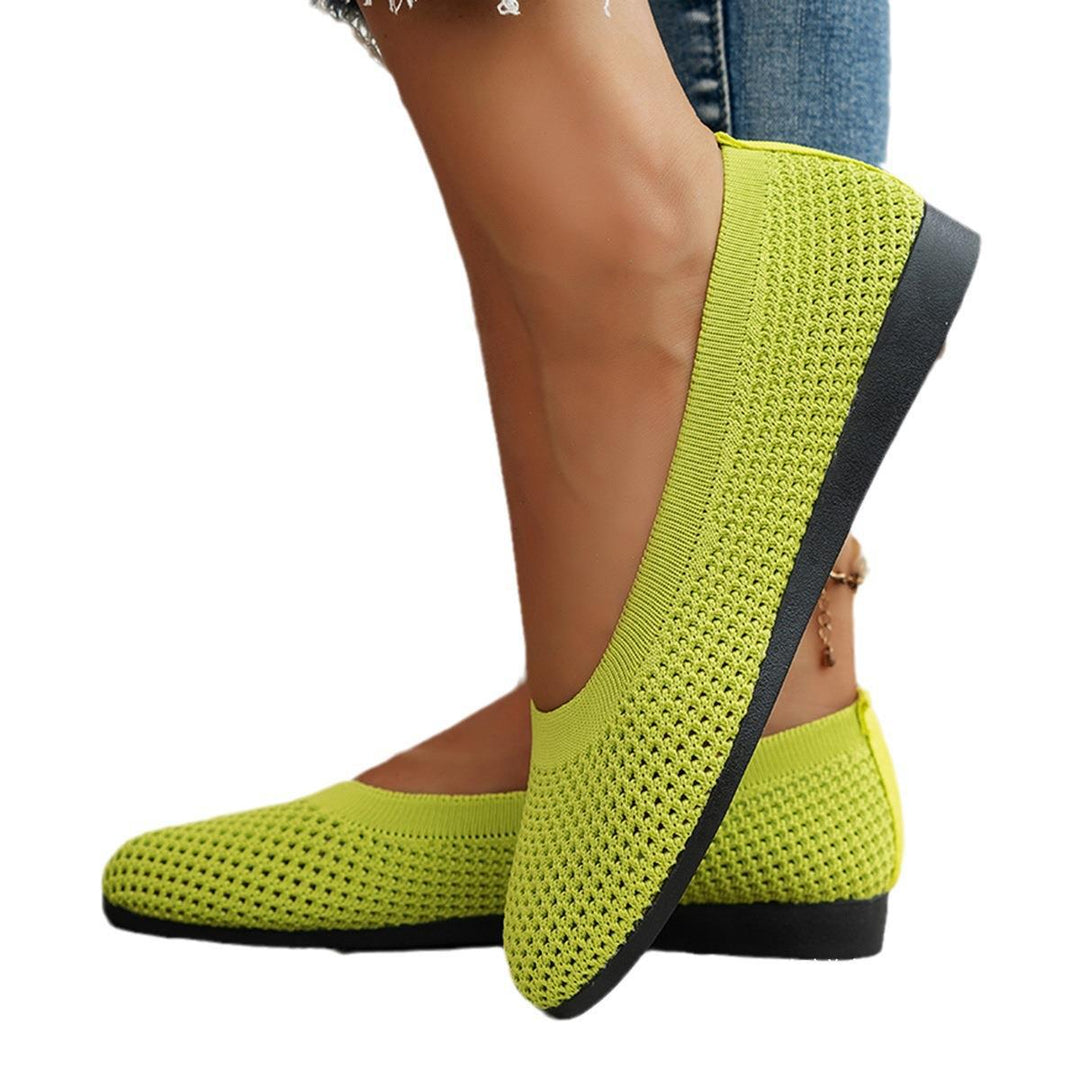 Damen  gestrickte Ballerina-Slipper mit atmungsaktivem Maschenoberteil und ergonomischem Memory-Fußbett Drune