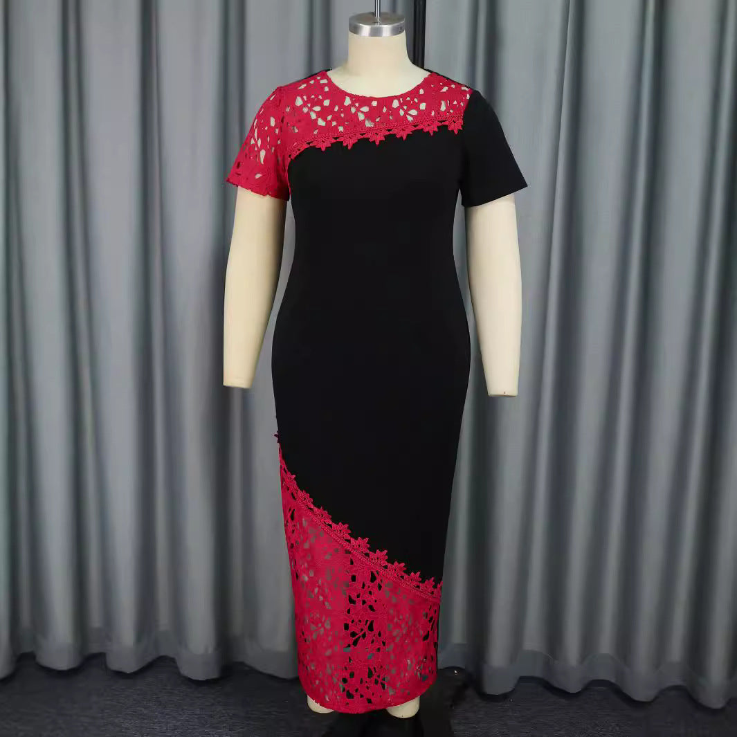Damen Elegantes Kleid mit Spitzenakzenten und Figurbetontem Schnitt Drune
