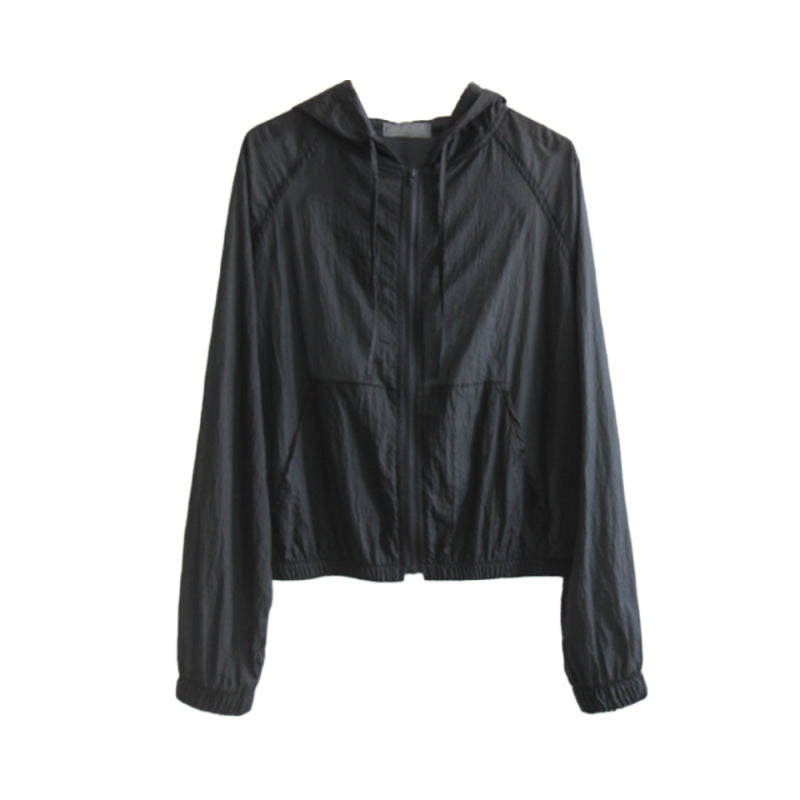 Damen luftige Bluse mit zipbarem Kragen Drune