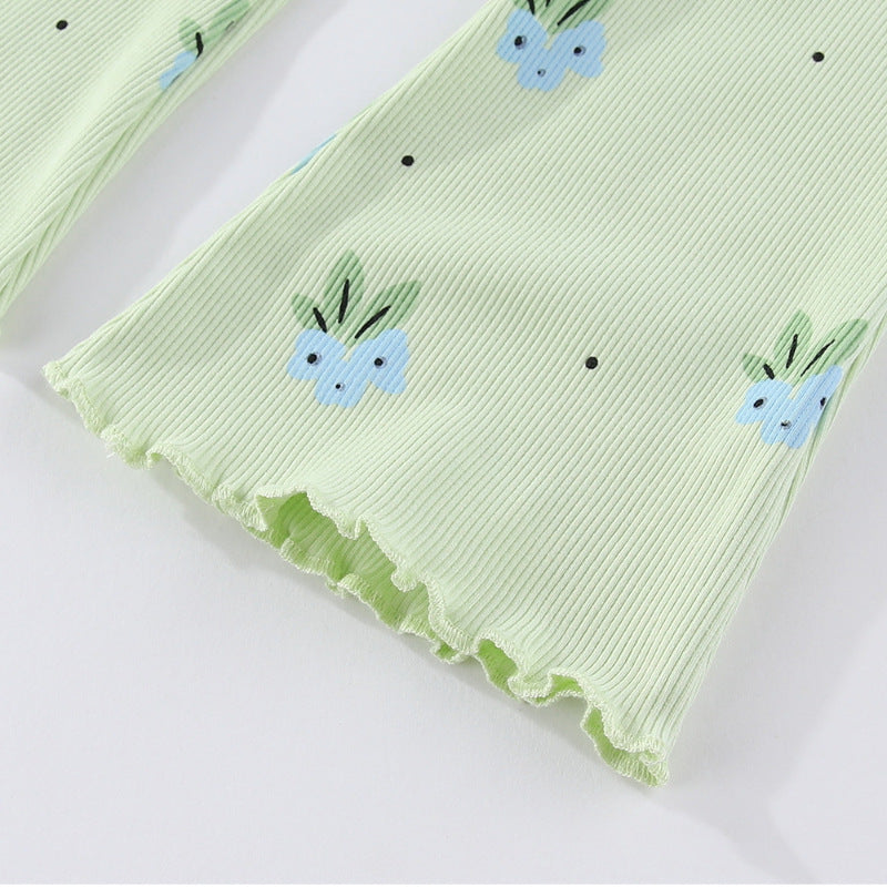 Mädchen Flared Leggings mit buntem Blumenmuster Drune
