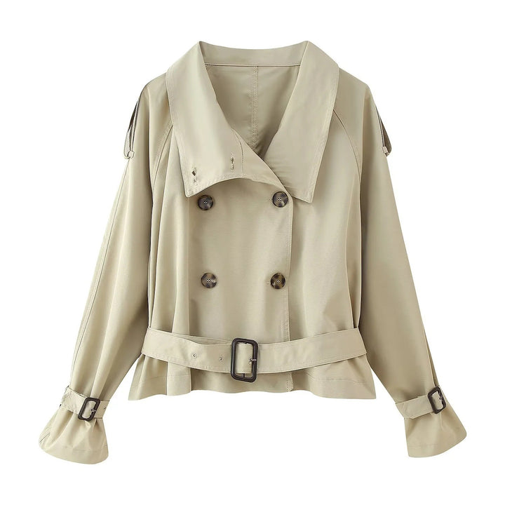 Damen elegante cropped Übergangsjacke im minimalistischem Stil mit praktischen Taschen Drune