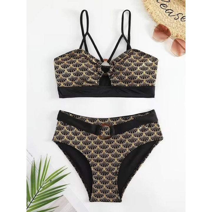 Damen Triangel-Bikini mit elegantem Schnitt und modischen Akzenten Drune