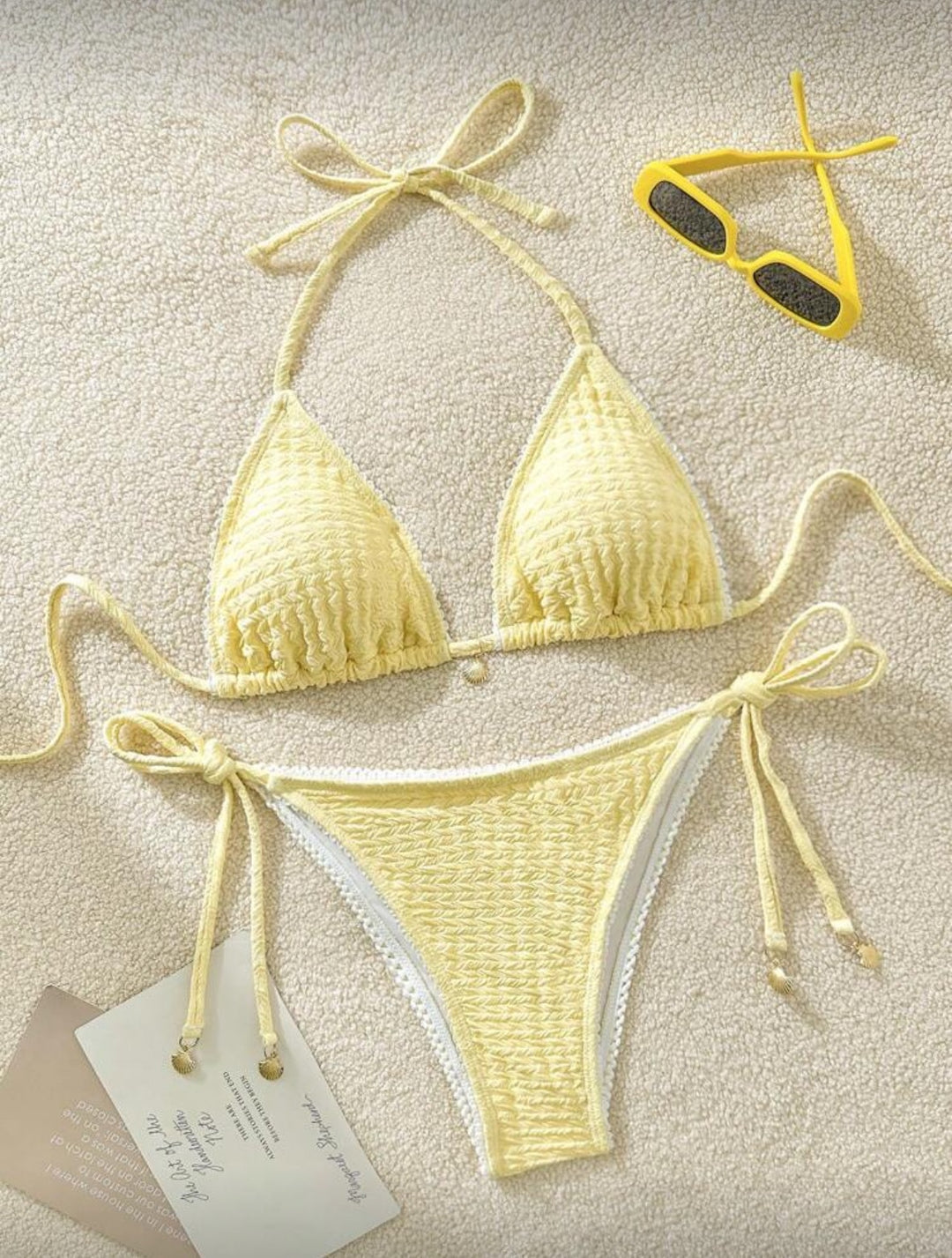 Damen Raffinierter Triangel-Bikini mit elegantem Rüschendesign Drune