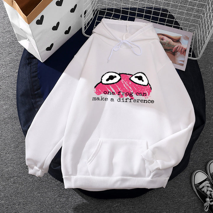 Damen Kapuzenpullover mit kreativem Froschdesign Drune