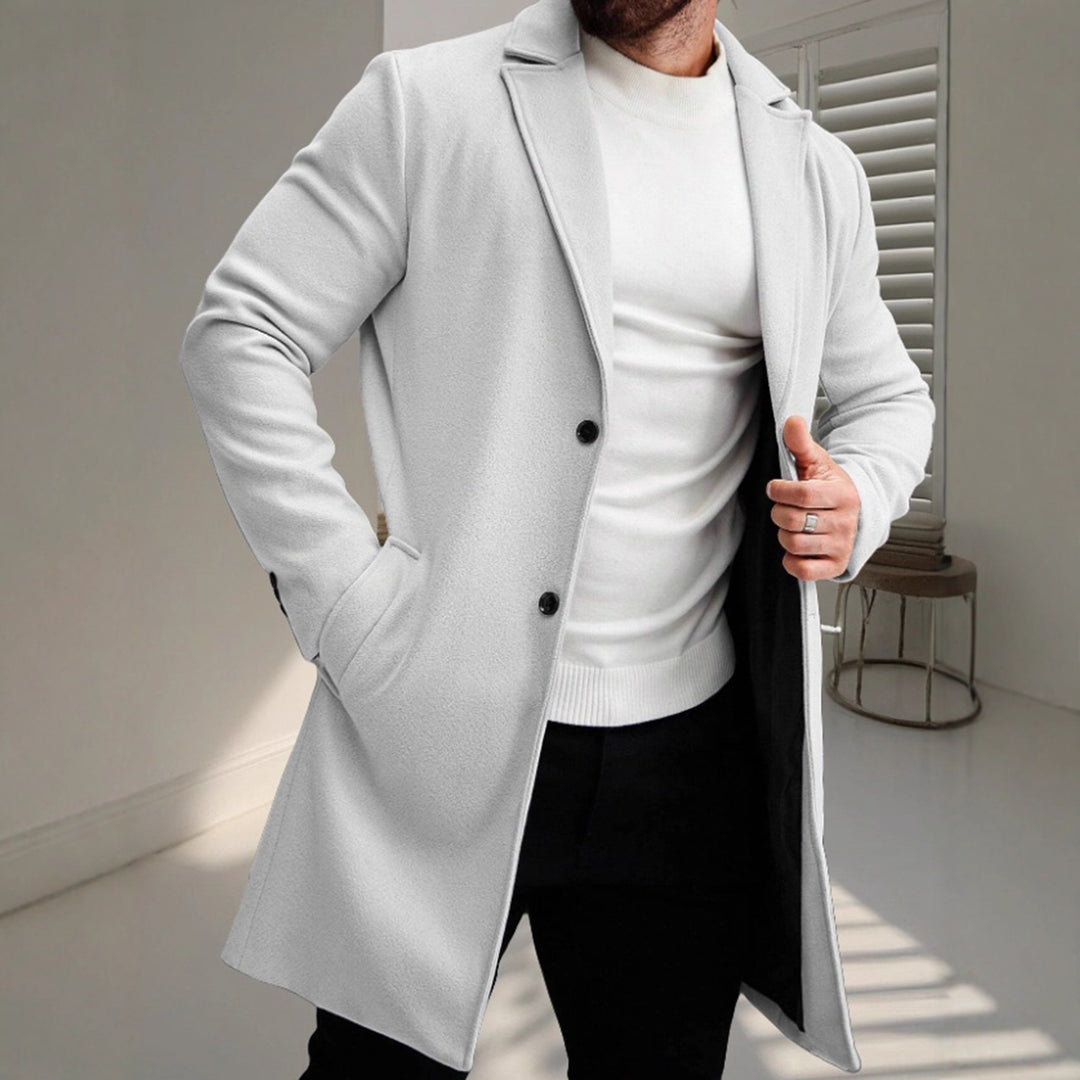 Herren eleganter Wollmantel mit schmaler Silhouette Drune
