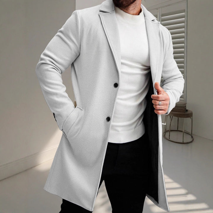 Herren eleganter Wollmantel mit schmaler Silhouette Drune