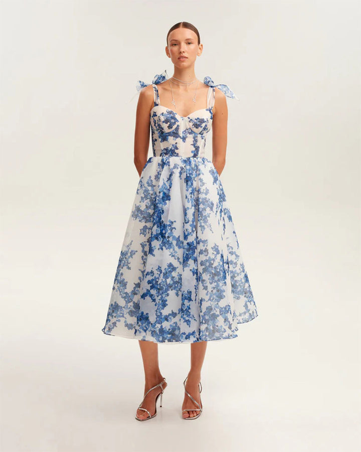 Damen Midi-Kleid mit floralem Design Drune