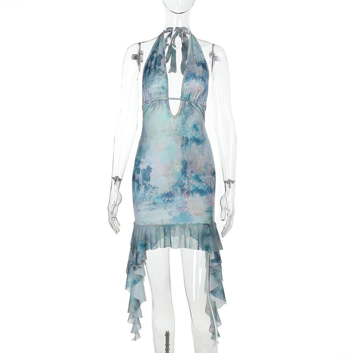 Damen Halterkleid mit asymmetrischem Saum Drune