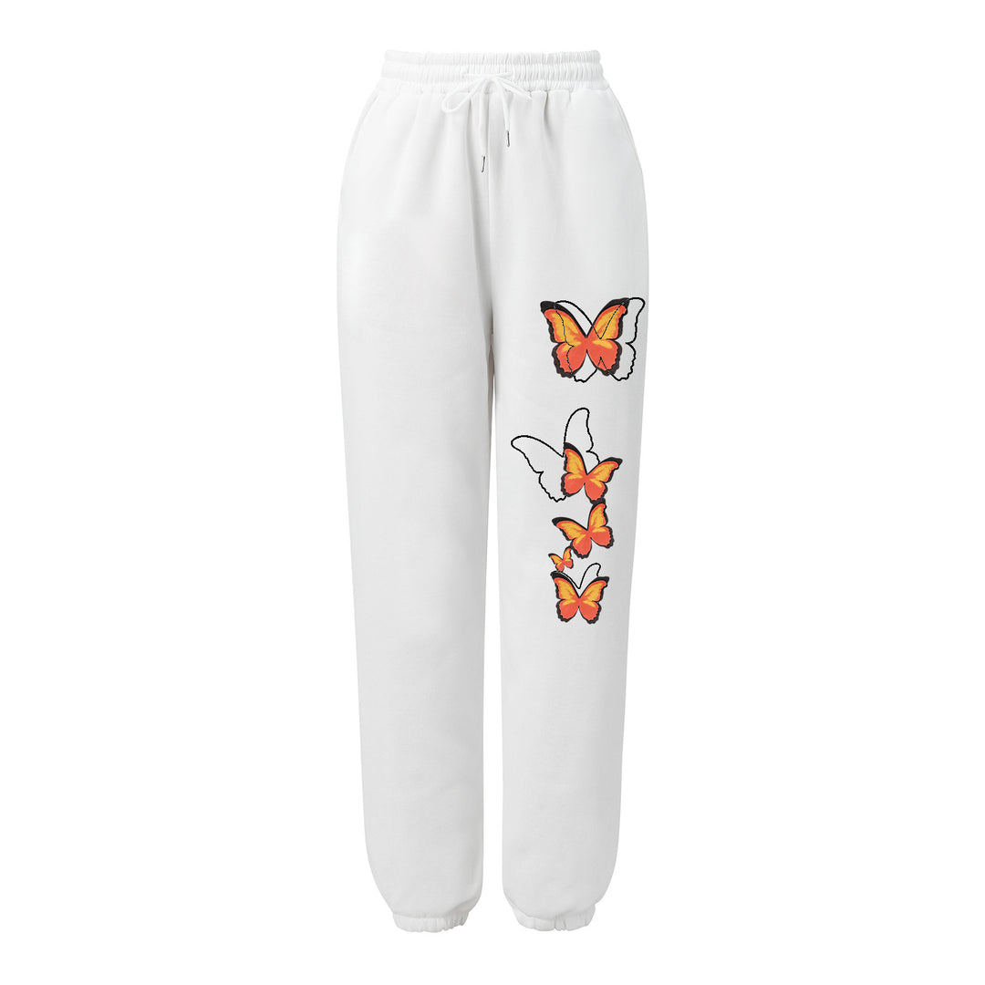 Damen Jogginghose mit buntem Schmetterlingsdesign Drune