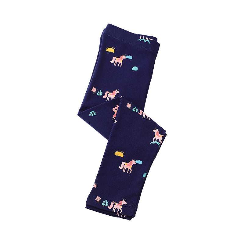 Mädchen Leggings mit buntem Einhorn-Design Drune