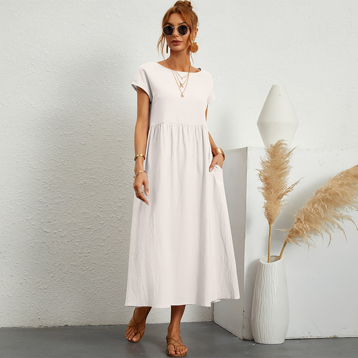 DamenMaxikleid mit modischer Taillierung und praktischen Seitentaschen Drune