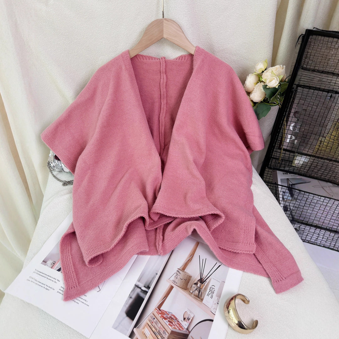 Damen vielseitige Strickjacke mit asymmetrischem Schnitt und tiefem V-Ausschnitt Drune