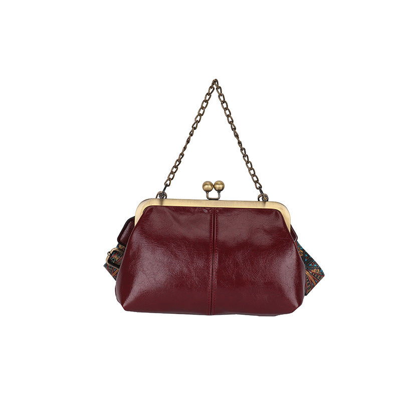 Damen Vintage-inspirierte Kiss Lock Clutch-Tasche Drune
