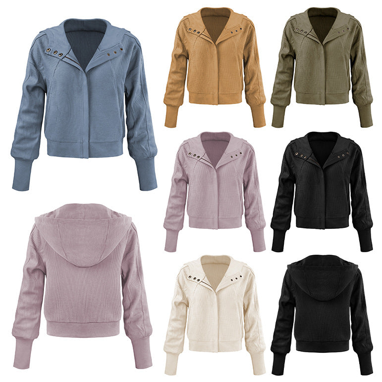 Damen lässige Kapuzenjacke mit strukturiertem Obermaterial und Reißverschluss Drune
