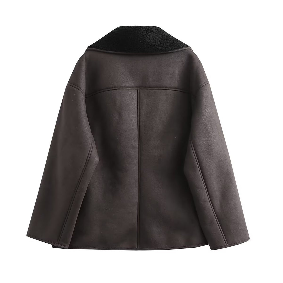 Damen modische Übergangsjacke mit weich gefüttertem Kragen und praktischen Taschen Drune