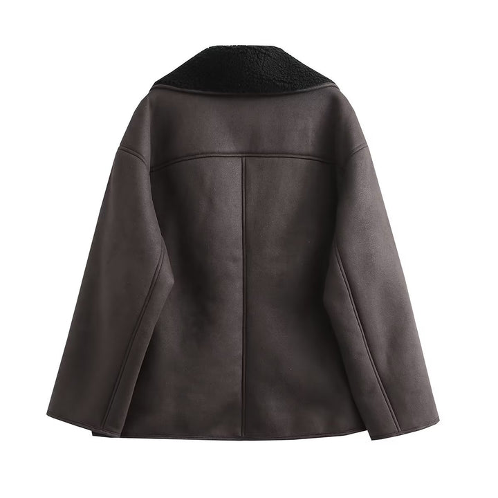 Damen modische Übergangsjacke mit weich gefüttertem Kragen und praktischen Taschen Drune