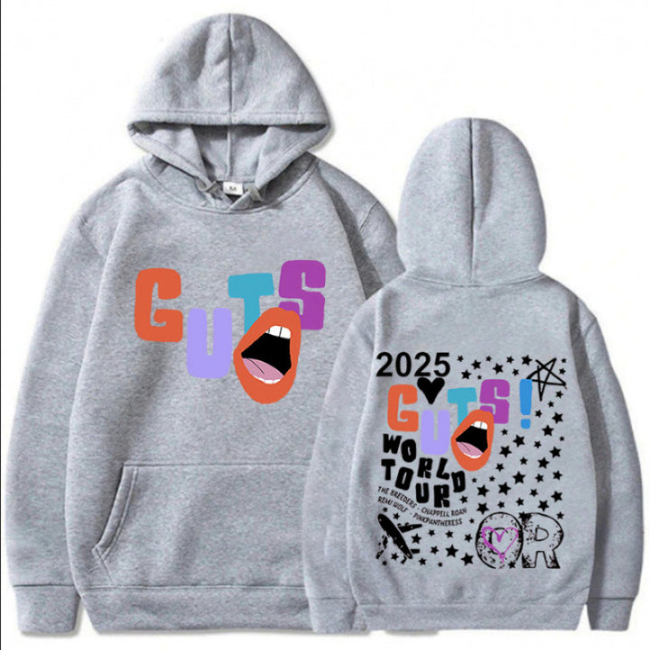 Damen Kapuzenpullover mit kreativen Grafikelementen und einzigartigem Tour-Print Drune