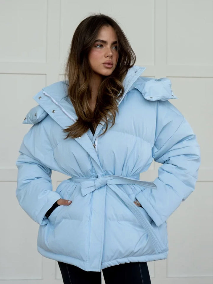 Damen Wattierte Jacke mit Kapuze und seitlichen Taschen Drune
