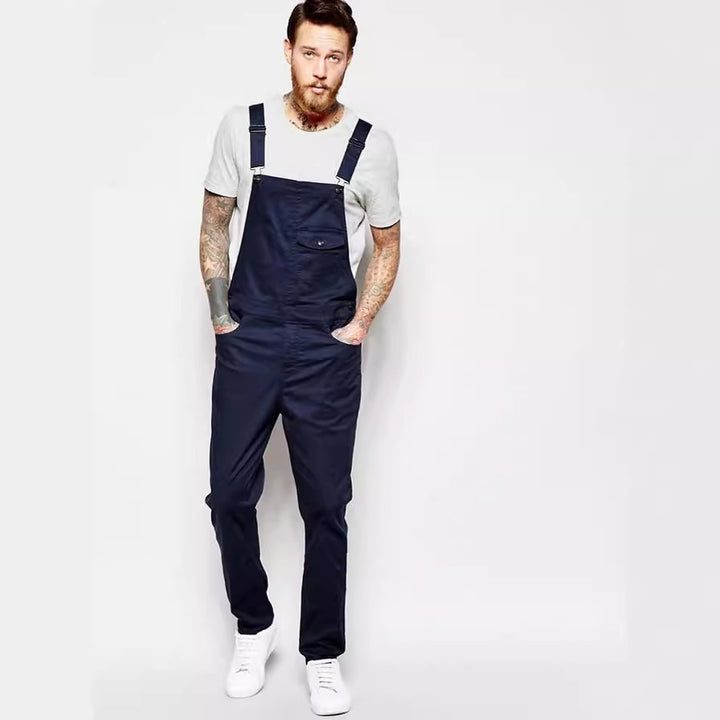 Herren Latzhose aus robustem Denim mit praktischen Taschen Drune