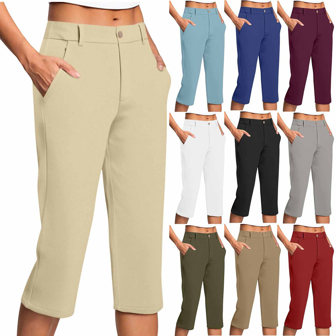 Damen Capri-Hose mit bequemer Passform und praktischen Taschen Drune
