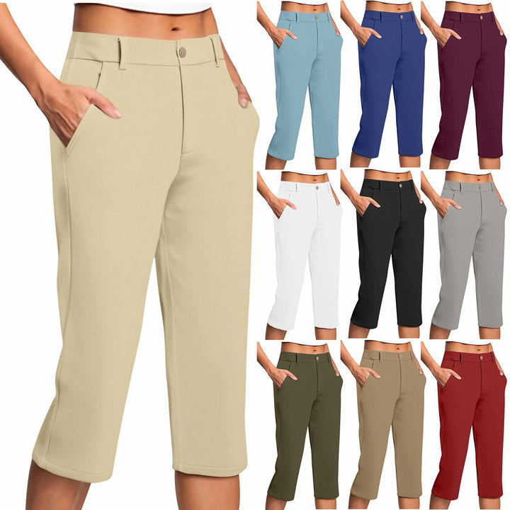 Damen Capri-Hose mit bequemer Passform und praktischen Taschen Drune