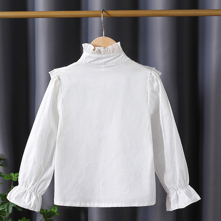 Mädchen verspielte Bluse mit Rüschendetails Drune