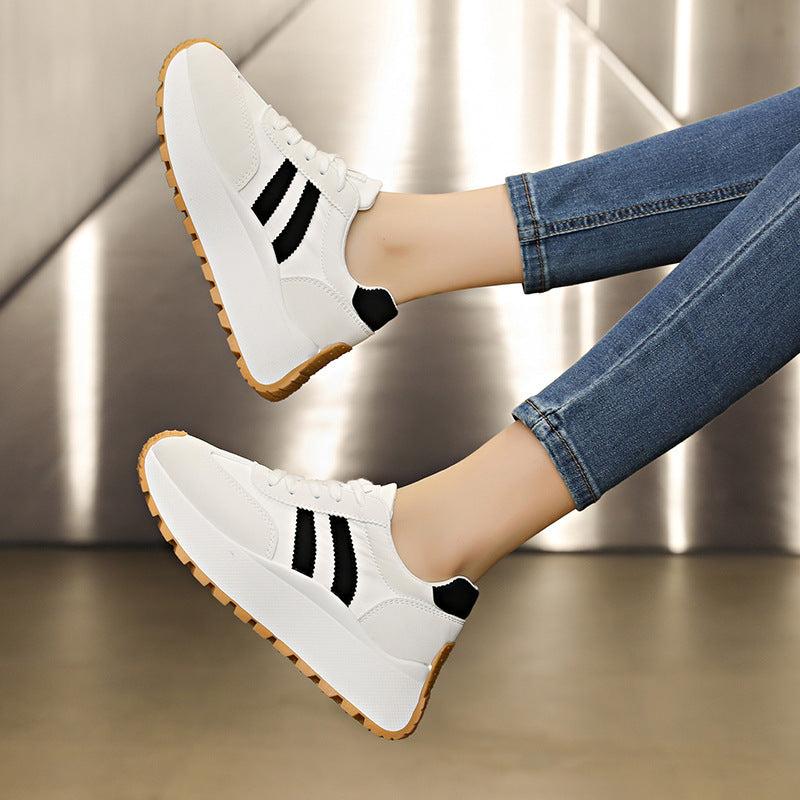 Damen nan Plateau-Chunky-Sneaker mit verstärkter Zehenkappe, profilierter Gummilaufsohle und stoßdämpfender EVA-Zwischensohle Drune