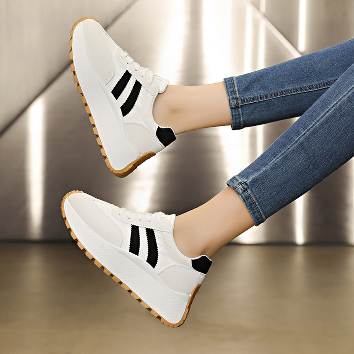 Damen nan Plateau-Chunky-Sneaker mit verstärkter Zehenkappe, profilierter Gummilaufsohle und stoßdämpfender EVA-Zwischensohle Drune