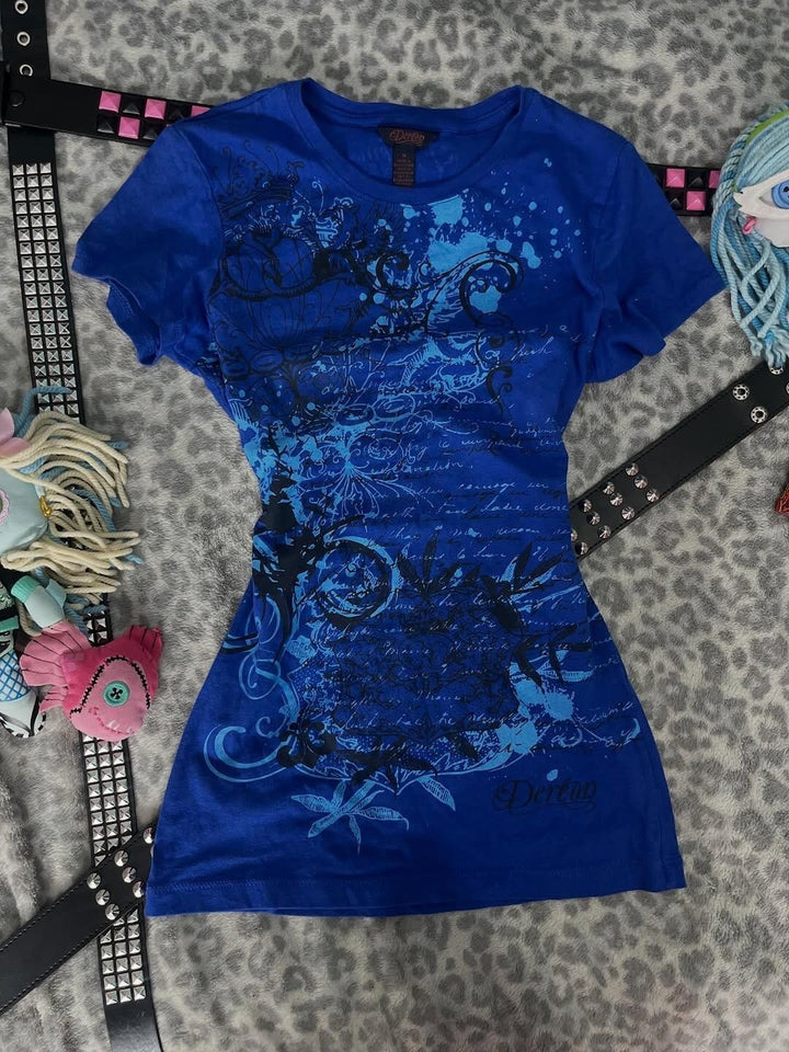 Damen Grafik-Print T-Shirt mit urbanem Kunstdesign Drune