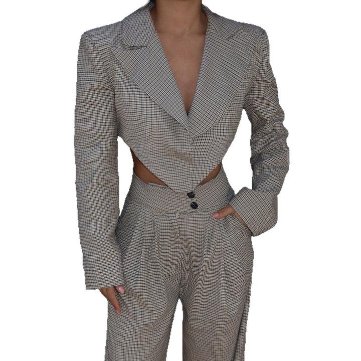 Damen Cropped Blazer mit modernem Schnitt und figurbetontem Design Drune