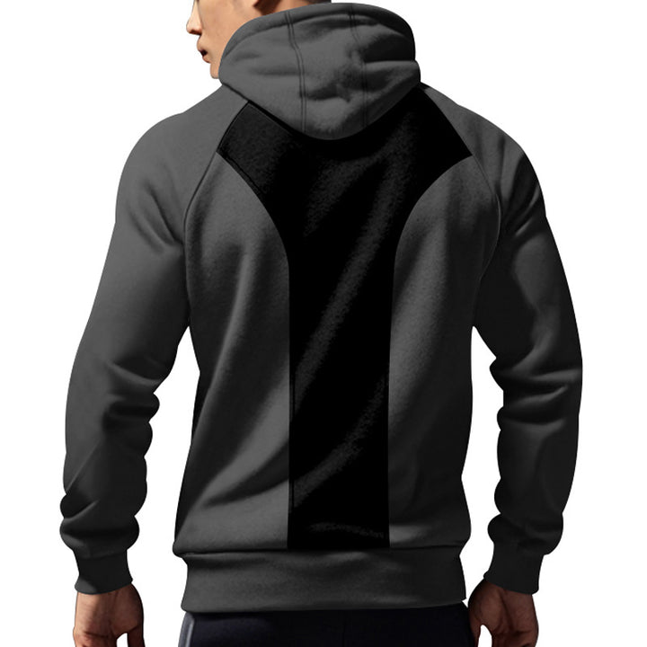 Herren sportlicher Kapuzenpullover mit halbem Reißverschluss und praktischen Taschen Drune