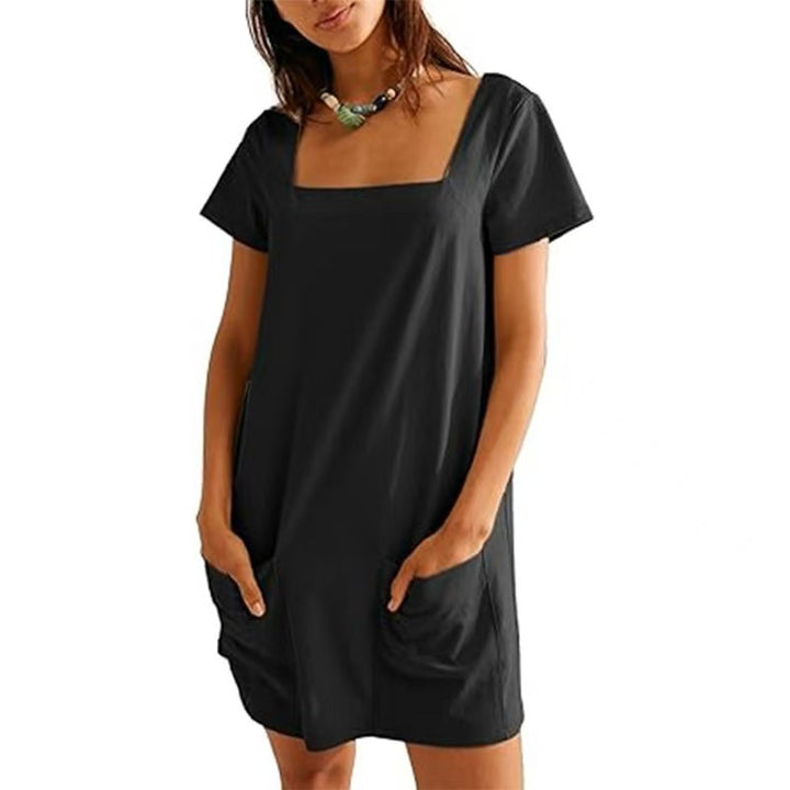Damen Bequemes Freizeitkleid mit Taschen Drune