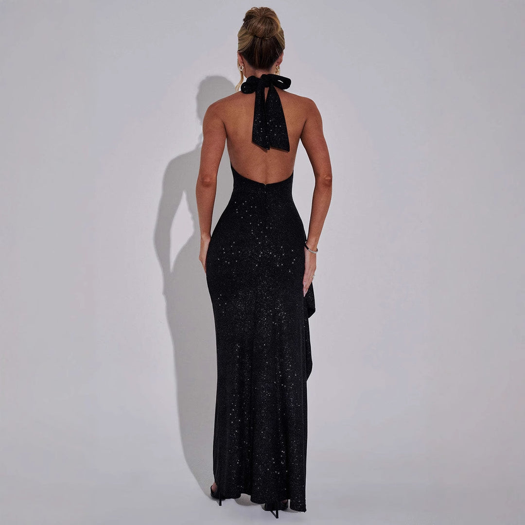 Damen Abendkleid mit hohen Beinschlitzen Drune