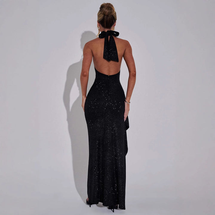 Damen Abendkleid mit hohen Beinschlitzen Drune
