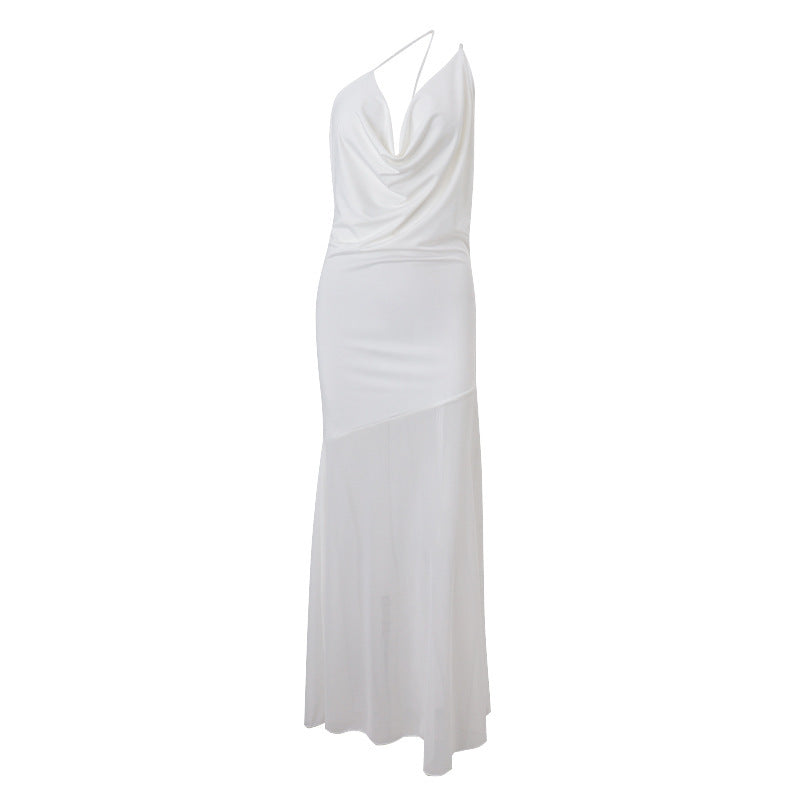 Damen Elegantes asymmetrisches Maxikleid Drune