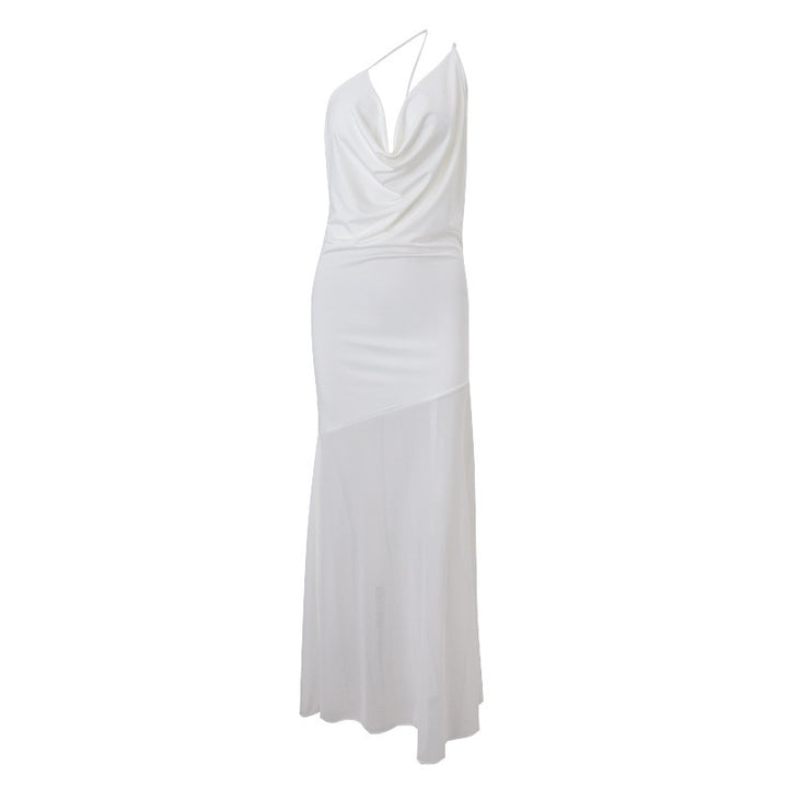 Damen Elegantes asymmetrisches Maxikleid Drune