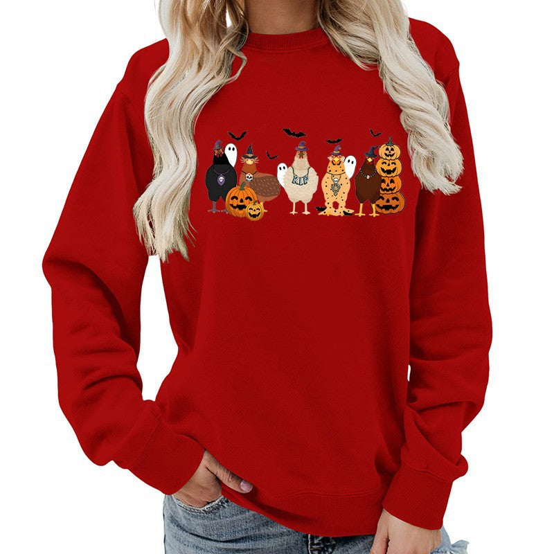 Damen Sweatshirt mit fröhlichem Halloween-Motiv Drune