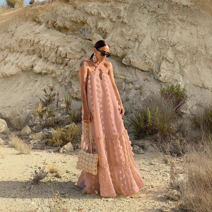 Damen luftiges Sommerkleid mit voluminösem Rock Drune