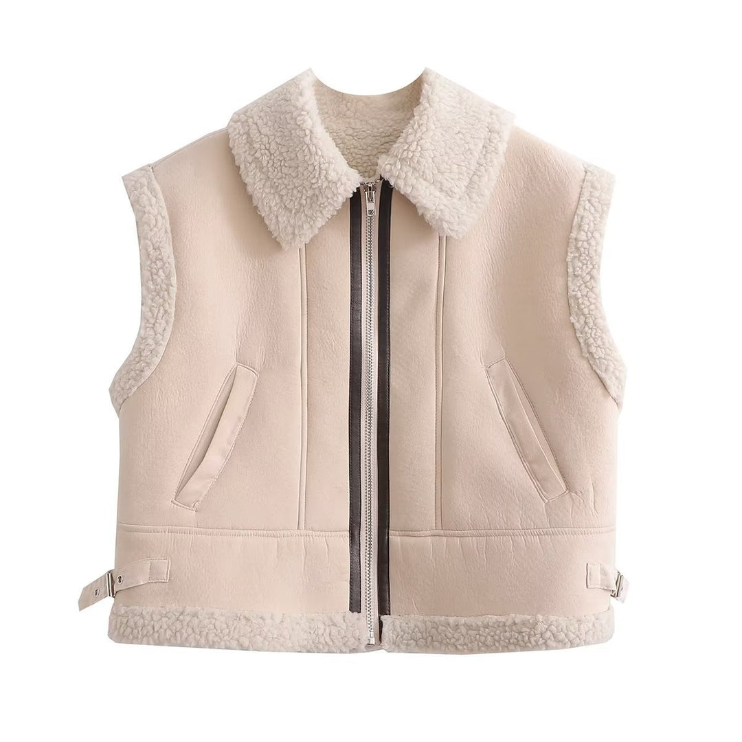 Damen modische Weste mit weichem Fleecefutter und modernem Design Drune